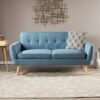 Mid Century Modern Loveseat Sofa With Button Tufted Backrest - Blue - Image 5