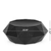 Modern Polygonal Coffee Table With Hammered Texture - Black - Image 3