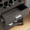 Wine Bar Cabinet, Kitchen Storage Cabinet With Drawer And Open Shelves - Distressed Gray - Image 2