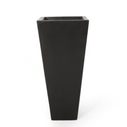 Outdoor Modern Cast Stone Planter - Black