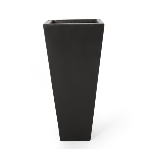 Outdoor Modern Cast Stone Planter - Black