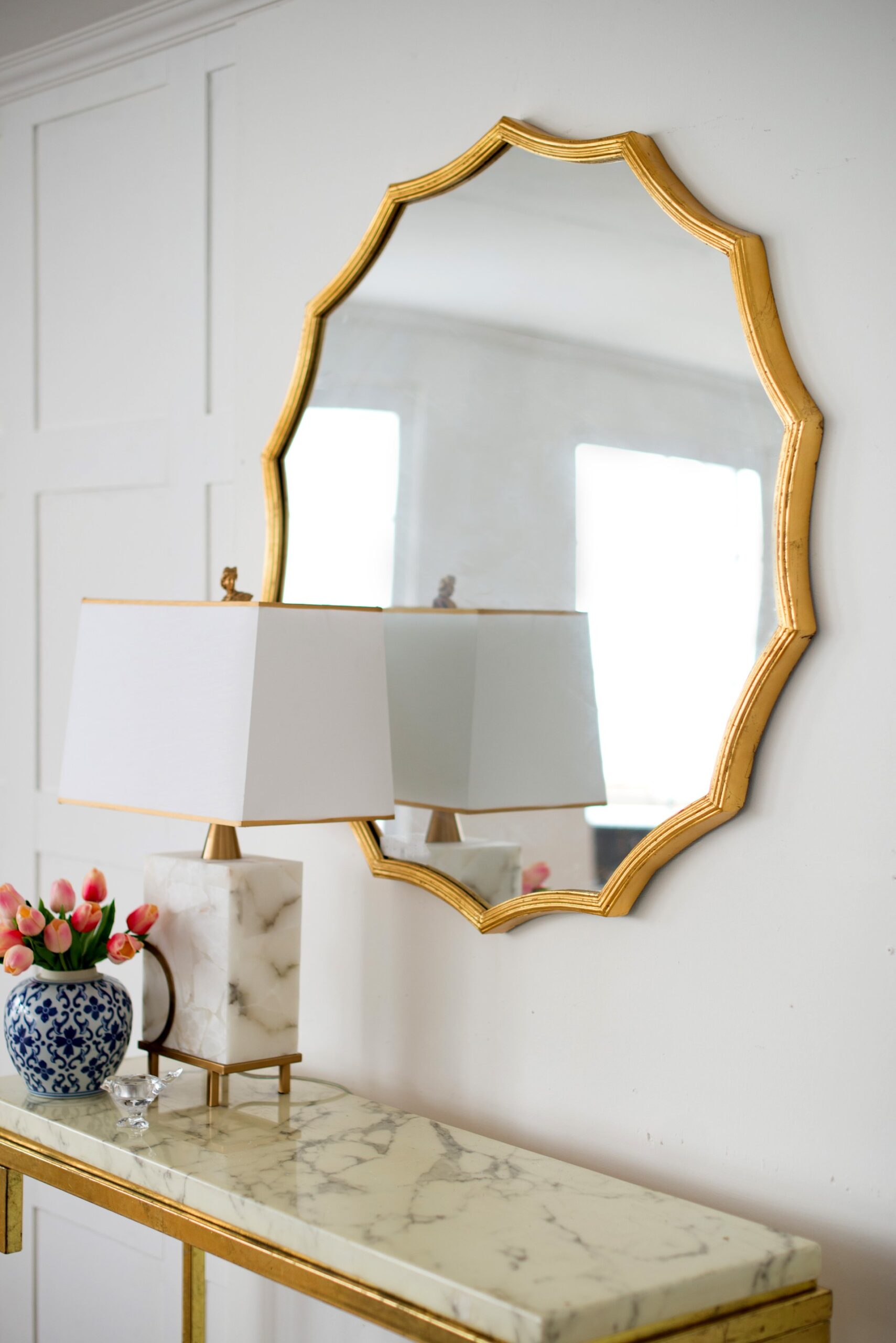 Round Sunburst Wall Mirror With, Wall Decor Mirror For Entryway Bedroom Living Room - Gold - Image 7