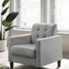 Hale - Velvet Armchairs And End Table Living Room (Set of 3) - Light Gray - Image 4
