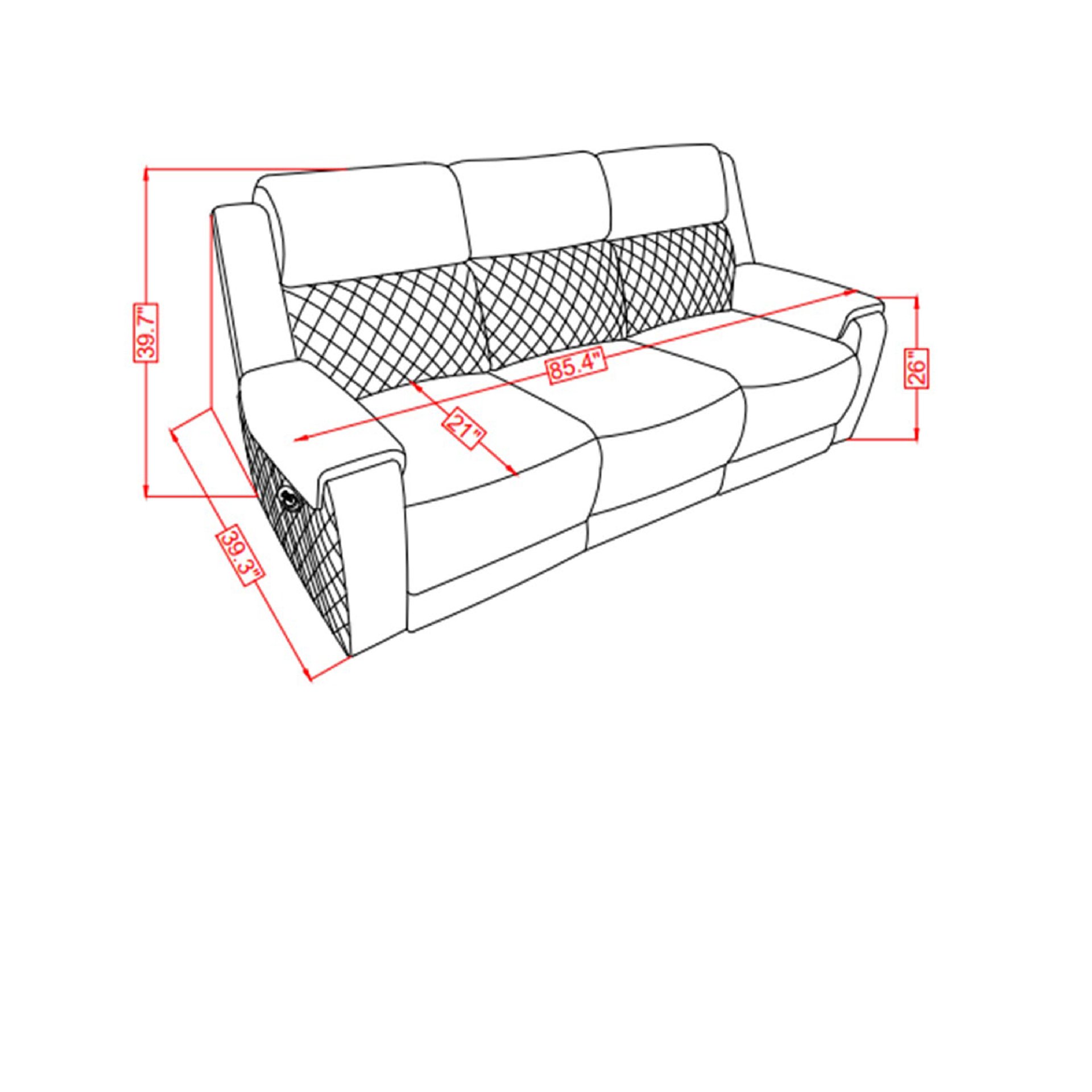 Alicia - Reclining Sofa - Gray / Black - Image 3