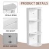 Bathroom Wall Mounted Storage Rack With Float Mounting Design, Durable Plywood - Glossy White - Image 5