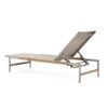 Hargrove - Outdoor Patio Aluminun Chaise Lounge, Outdoor Mesh Seat - Natural / Silver - Image 8