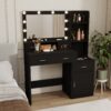 Newly Designed Smart Mirror Dressing Table With Drawers And Storage Cabinet, Dressing Table With Dressing Pad For Bedroom, Dressing Room - Black - Image 6