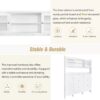 Multifunctional Tipping Bucket Shoe Cabinet With Storage Shelf & 6 Flip Drawers, Large Hall Tree With Tempered Glass Doors, Foyer Cabinet With 4 Hooks For Hallway - White - Image 10