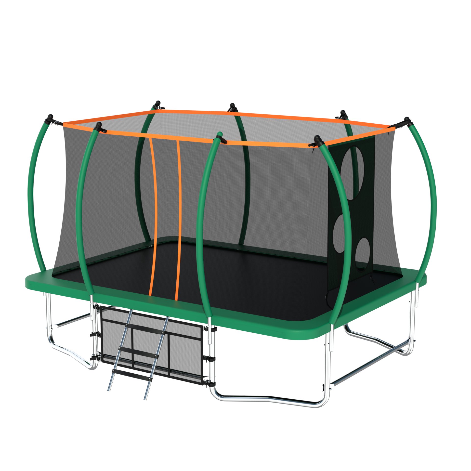 Outdoor Square Trampolines For Kids Adults Long Rectangular Tumbling Trampoline - Green - Image 4