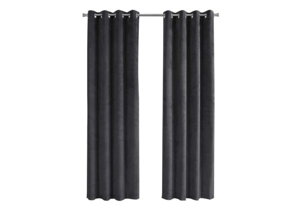 2 Pieces Set, Curtain Panel, Room Darkening, Grommet, Versatile Use - Gray