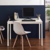 Harry - Contemporary Wood And Metal Computer Desk With Heat Resistant Surface - Ivory - Image 5