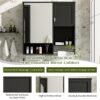 Modern Wall Mounted Bathroom Medicine Cabinet, Bathroom Wall Storage Cabinet With Mirror, Over The Toilet Space Saver Cabinet With Towels Bar - Black - Image 8