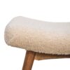 Boucle Curved Bench - Cream - Image 5