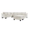 Contemporary U Shaped Sectional Sofa With Movable Storage Ottoman - White - Image 16