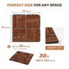 Acacia Wood Interlocking Deck Tiles Checker Pattern For Outdoor Flooring - Brown - Image 29