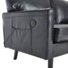 Mid Century Modern Loveseat Sofa, 2 Seater With USB & Removable Pillow Cover - Black - Image 9