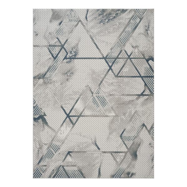 Geometrix - 2'7" X 9'10" Rug Runner & Geometric 3D Effect - Ivory / Gray