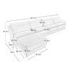 Elegant Four Seater Sofa With Movable Ottoman Ergonomic Design - White - Image 18