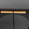 Accent Cabinet Lacquered Wooden Cabinet With 4 Glass Doors Sideboard Buffet Server Cabinet Storage Cabinet, For Living Room, Entryway, Hallway, Office, Kitchen And Dining Room - Black - Image 8