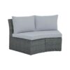 10 Piece Outdoor Sectional Half Round Patio Rattan Sofa Set, Wicker Conversation Furniture Set For Free Combination - Light Gray - Image 18