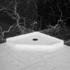 Neo Angle Corner Drain Shower Base - White - Image 2