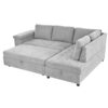 L Shaped Couch With Pull Out Bed And Storage Sectional Sleeper Sofa With Hidden Storage, Wide Armrest With Storage, For Living Room, Apartment, Bedroom, Office - Light Gray - Image 5