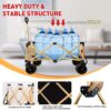Aluminum Alloy Folding Wagon, Heavy Duty Utility Beach Wagon Cart For Sand With Big Wheels, Adjustable Handle & Drink Holders For Shopping, Camping, Garden And Outdoor - Black - Image 16