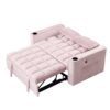 Multi Functional Sofa Bed With Cup Holder And USB Port For Living Room Or Apartments - Pink - Image 17