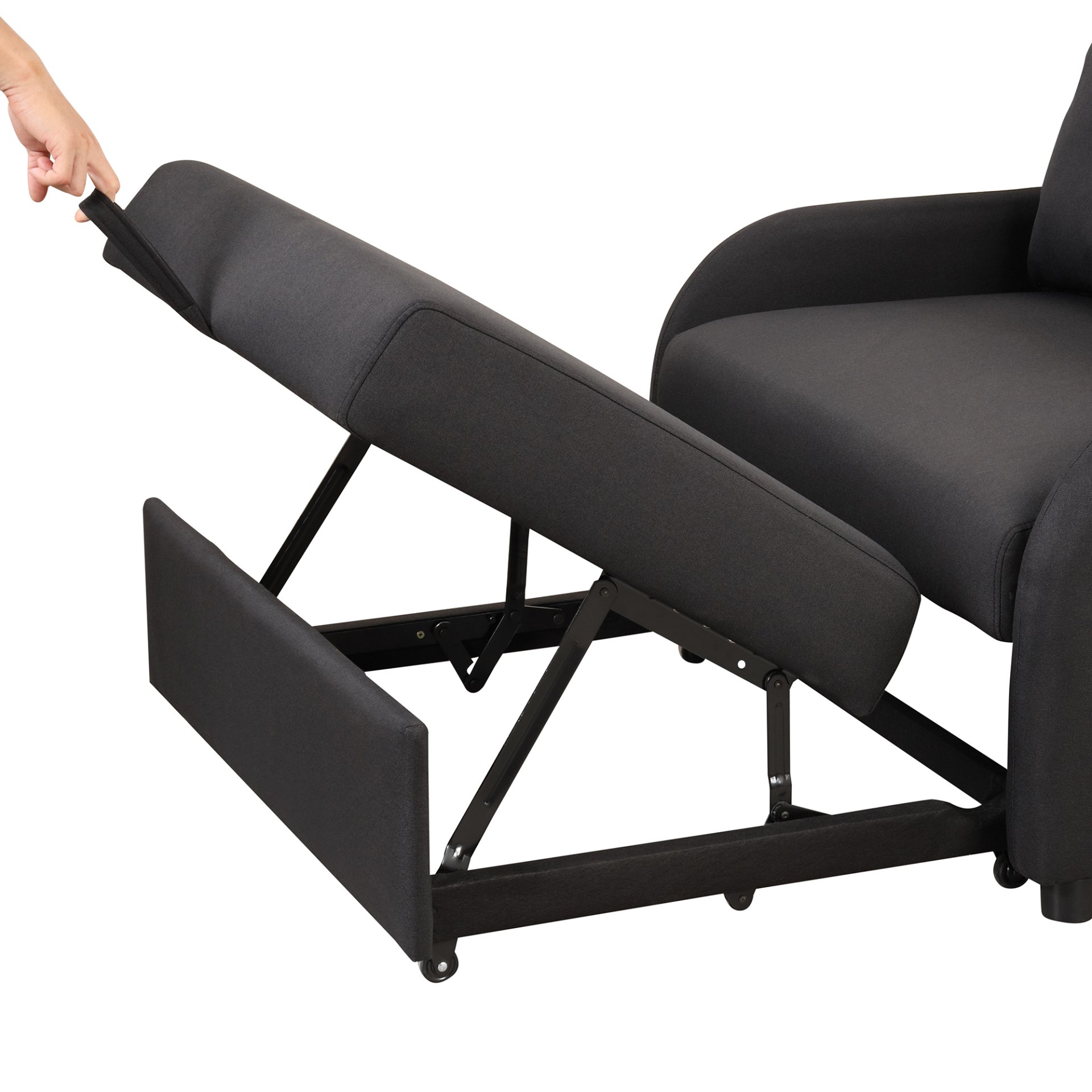 3 In 1 Pull Out Sofa Sleeper With Wing Table And USB Charge - Black - Image 23