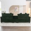 Chenille Upholstered Sectional Sofa With 2 Removable Ottomans, USB Ports, Cup Holders, And Storage - Green - Image 14