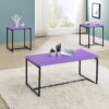 GT - 3 Piece Carbon Fiber Wrap Coffee Table And End Table (Set of 3) - Violet - Image 4