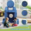 14 Pieces Kids Sofa Modular Play Couch Child Sectional Sofa To Boost Creativity Boys And Girls Diy Creating Playroom Couch Furniture For Toddlers Convertible Foam And Floor Cushion - Blue - Image 5