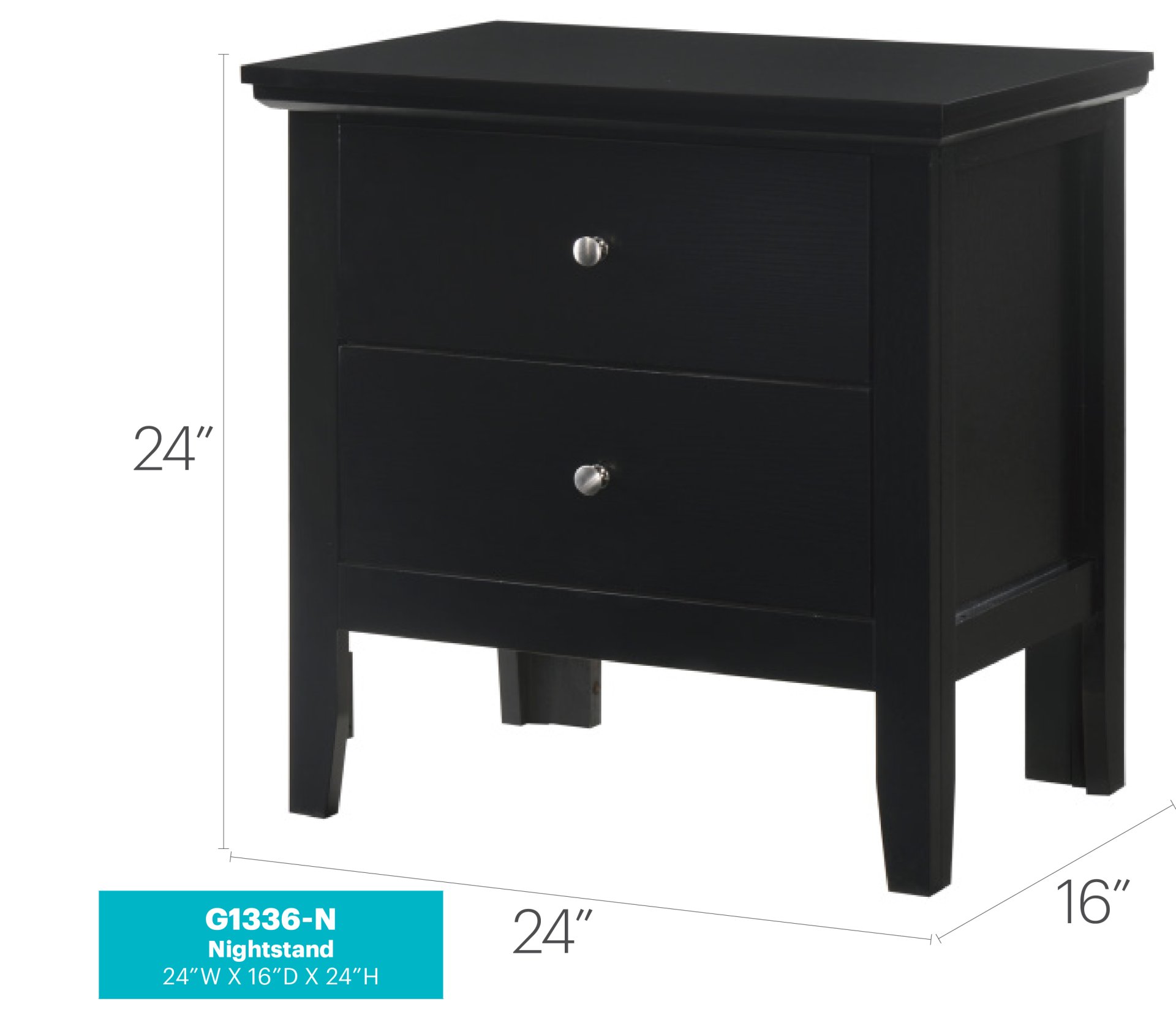 Primo - Nightstand - Black - Image 5
