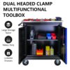 Movable Lockable Double Door Partition With Lock Multi Functional Hardware Storage Tool Car Auto Repair Locker - Black / Blue - Image 6