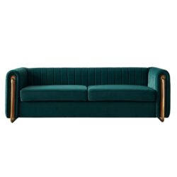Contemporary Velvet Sofa Couch For Living Room - Green