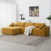 2 Pices Free Combination Minimalist Style Modular Sectional, Wrinkle Resistant Couch Set L Shaped Compressed Sofa For Living Room - Yellow - Image 18