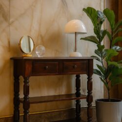 Turned Legs Side Table - Brown