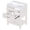 Bathroom Vanity With Top Sink, Modern Bathroom Storage Cabinet With 2 Drawers, Single Sink Bathroom Vanity - White - Image 14