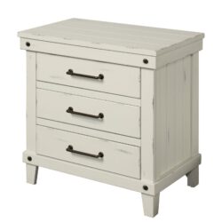 3 Drawer Elegant Nightstand - White