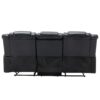 3 Seater Home Theater Recliner Manual Recliner Chair With Two Built-In Cup Holders For Living Room - Black - Image 12
