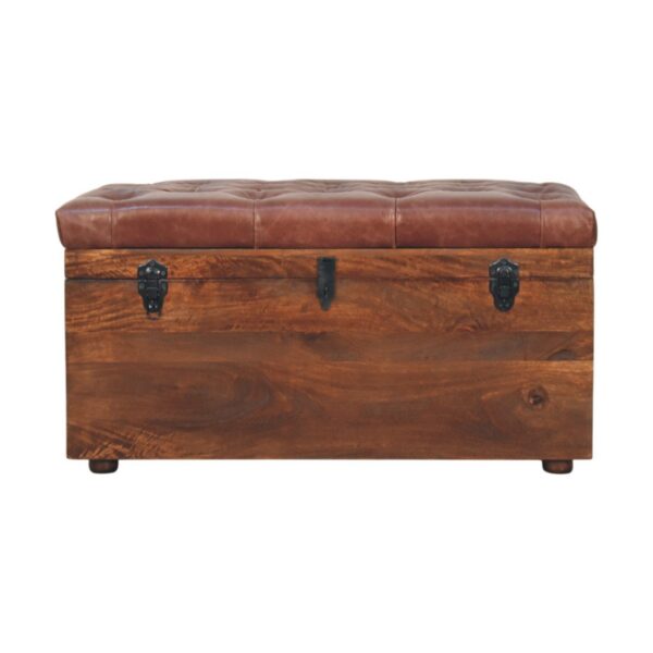Buffalo - Hide Leather Storage Trunk - Brown