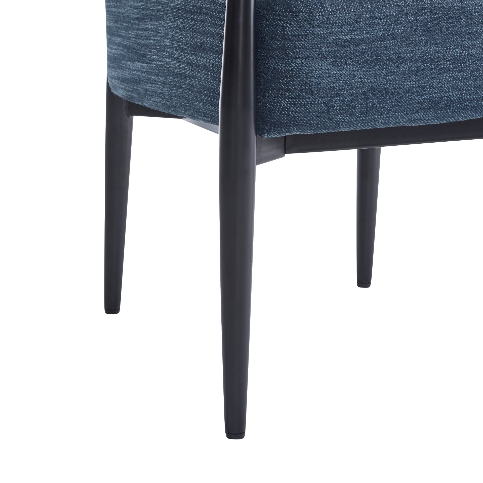 Mid Century Modern Upholstered Accent Armchair With Pocket Spring Seat - Black / Navy Blue - Image 10