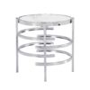 Modern Round End Table With Sintered Stone Top For Living Room - Chrome / Silver - Image 5