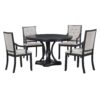 5 Piece Dining Set Retro Extendable Round Table And 4 Chairs For Kitchen Dining Room - Black - Image 9