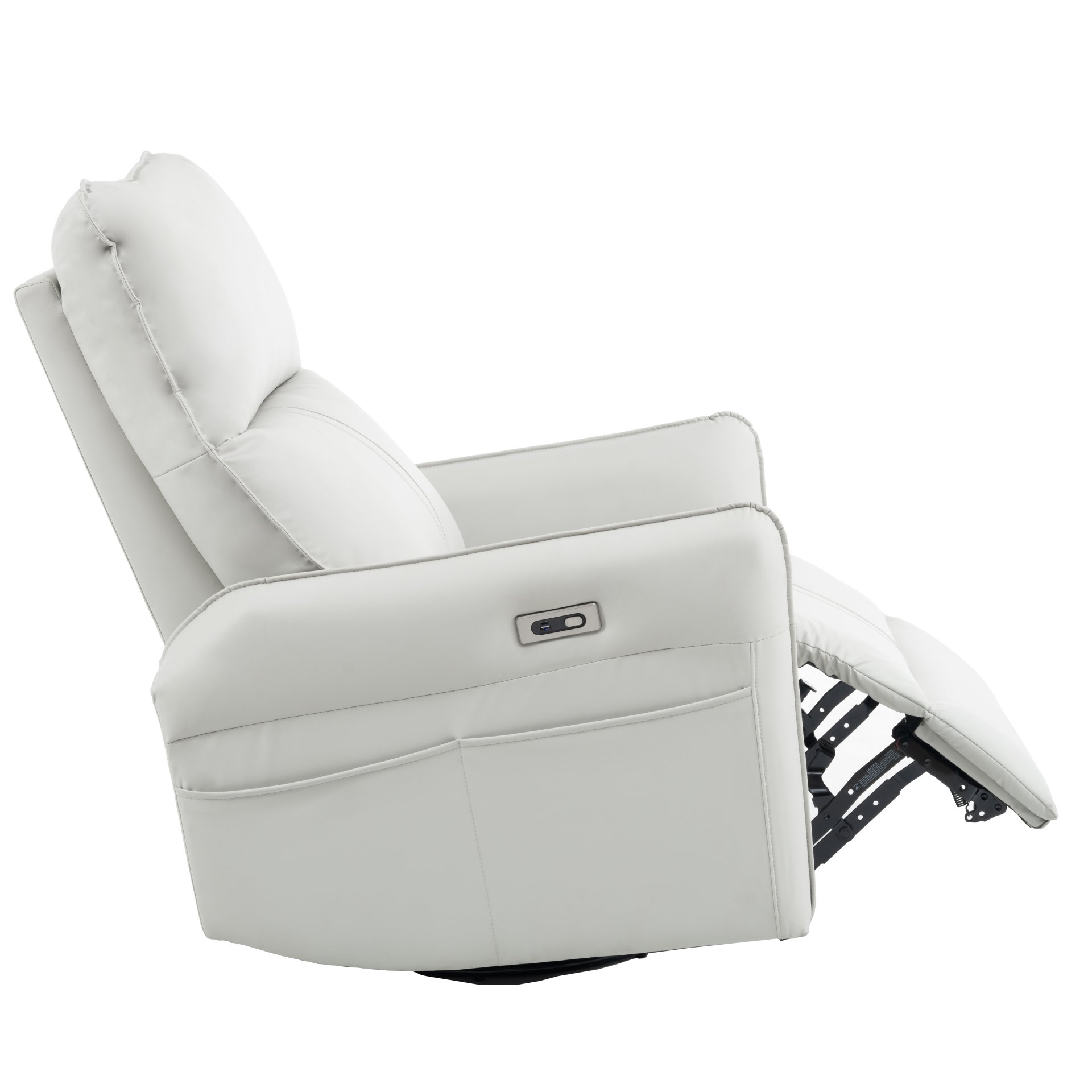 29.92" 270 Power Swivel Rocker Recliner Chair, Electric Glider Reclining Sofa With USB Ports, Power Swivel Glider, Rocking Chair Nursery Recliners For Living Room Bedroom - Light Gray - Image 21