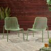 Outdoor Iron Chair With Mesh Design - Green - Image 2
