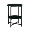 Tempered Glass End Table (Set of 2), Round Coffee Table For Bedroom Living Room Office - Black - Image 12