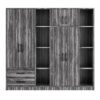 6 Door Wardrobe With Shelves And Drawers - Gray - Image 17