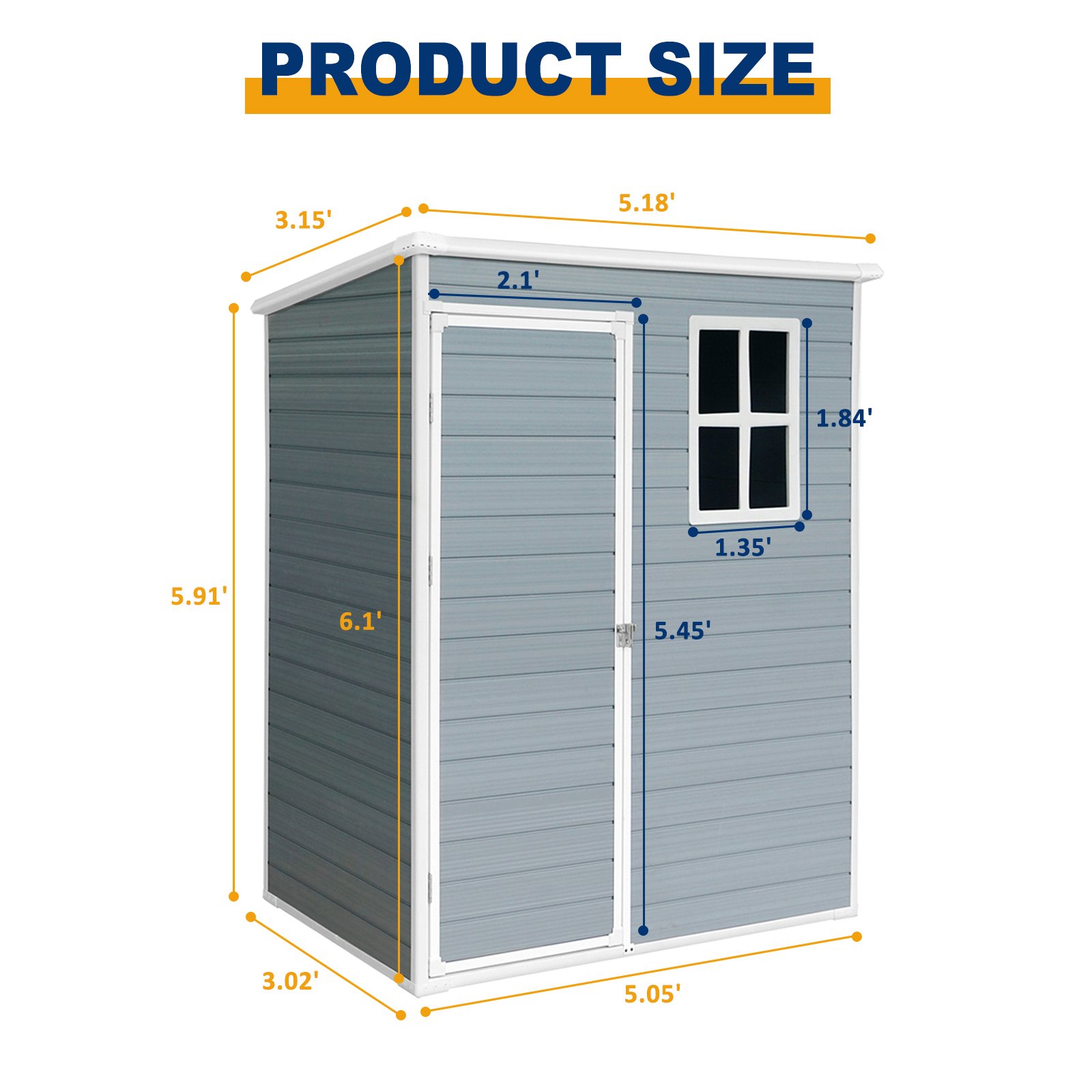 Resin Outdoor Storage Shed Kit-Perfect To Store Patio Furniture - Gray - Image 10