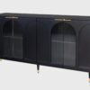 Accent Cabinet Lacquered Wooden Cabinet With 4 Glass Doors Sideboard Buffet Server Cabinet Storage Cabinet, For Living Room, Entryway, Hallway, Office, Kitchen And Dining Room - Black - Image 6